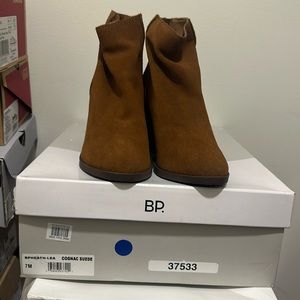 BP cognac booties size 7 brand new